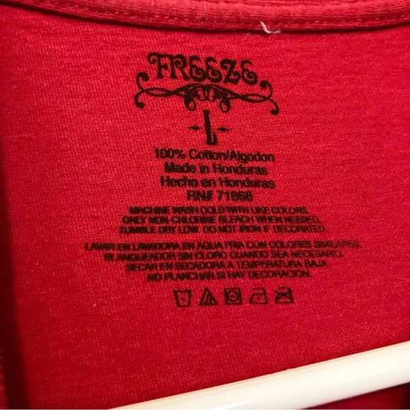 PARTY SLEEP REPEAT Red and White Crew Neck T shirt Juniors Large - Picture 10 of 11